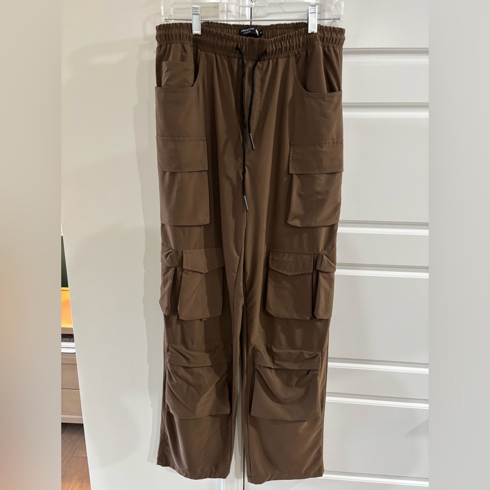 American Stitch Brown Cargo Pants - Women’s M Autumn Streetwear Soft Utility